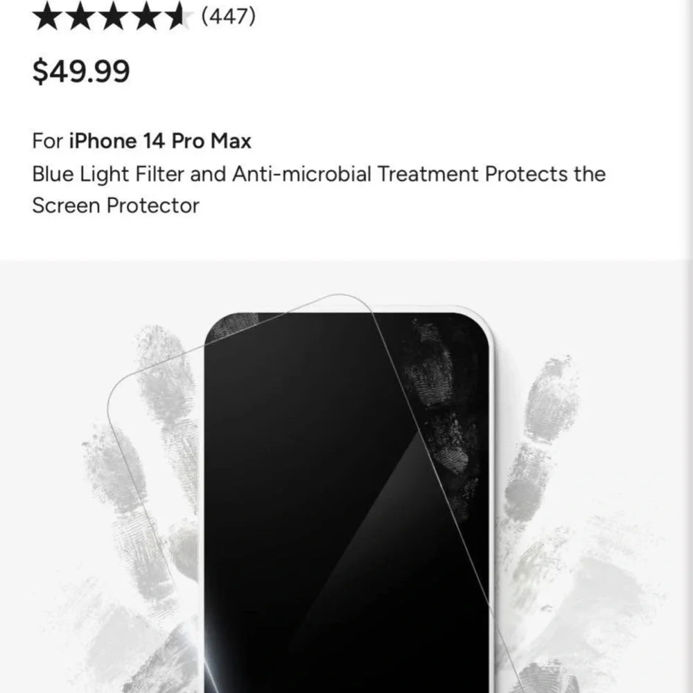 ZAGG GLASS ELITE VISIONGUARD SCREEN PROTECTOR FOR IPHONE 14 PRO MAX